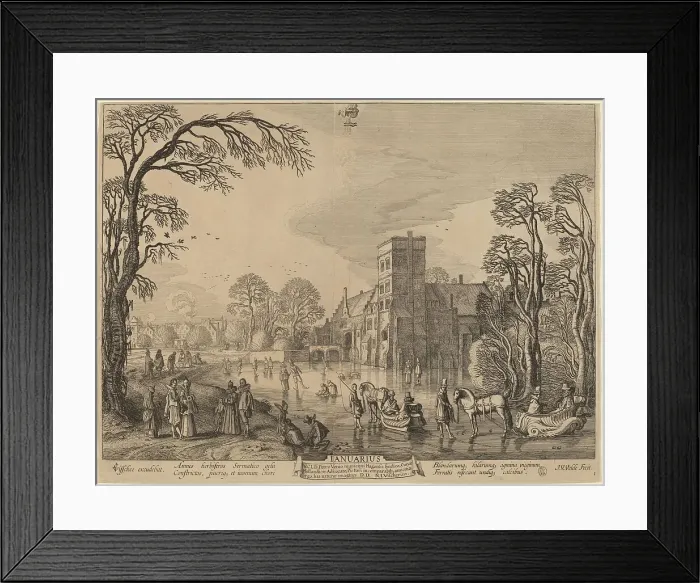 Framed Print : January. Creator: Jan van de Velde II Framed Print : January. Creator: Jan van de Velde II