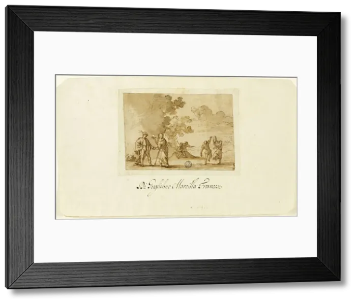 Framed Print : Gypsy Women and Young Men in Landscape, n.d Framed Print : Gypsy Women and Young Men in Landscape, n.d