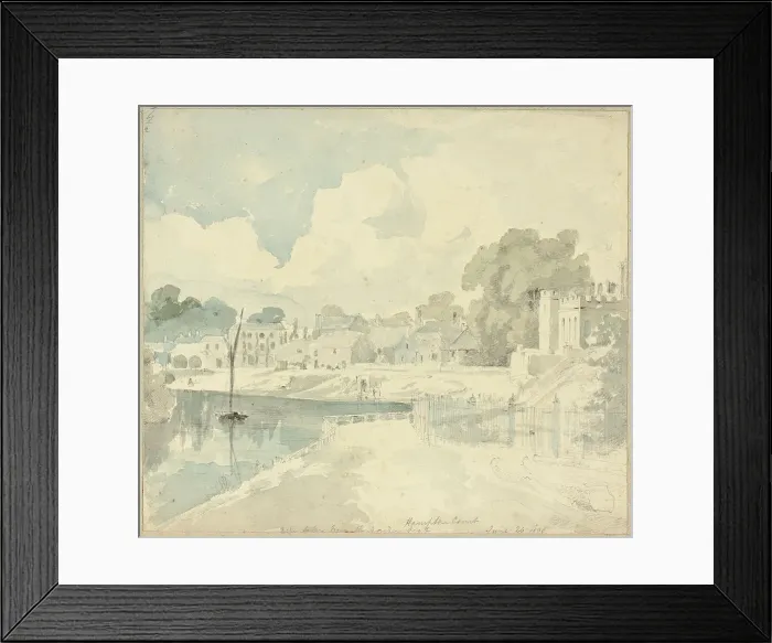Framed Print : Hampton Court View taken from the Garden Seat, n.d. Creator: Henry Edridge Framed Print : Hampton Court View taken from the Garden Seat, n.d. Creator: Henry Edridge