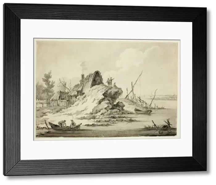 Framed Print : Rustic Seaside Scene, n.d Framed Print : Rustic Seaside Scene, n.d