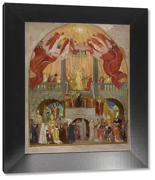 Esquisse pour l'église du Saint-Esprit (12e arr.) : La Pentecôte, l'Eglise romaine... c.1935. Creator: Maurice Denis