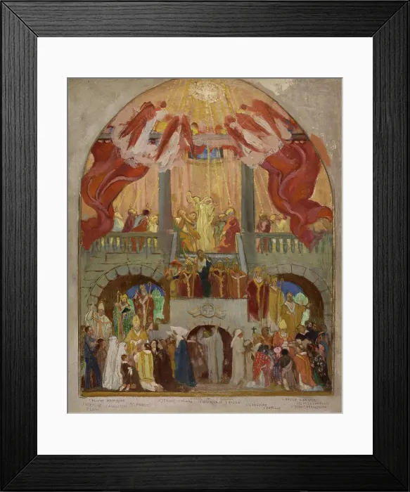 Framed Print : Esquisse pour l'église du Saint-Esprit (12e arr.) : La Pentecôte, l'Eglise romaine... c.1935. Creator: Maurice Denis Framed Print : Esquisse pour l'église du Saint-Esprit (12e arr.) : La Pentecôte, l'Eglise romaine... c.1935. Creator: Maurice Denis