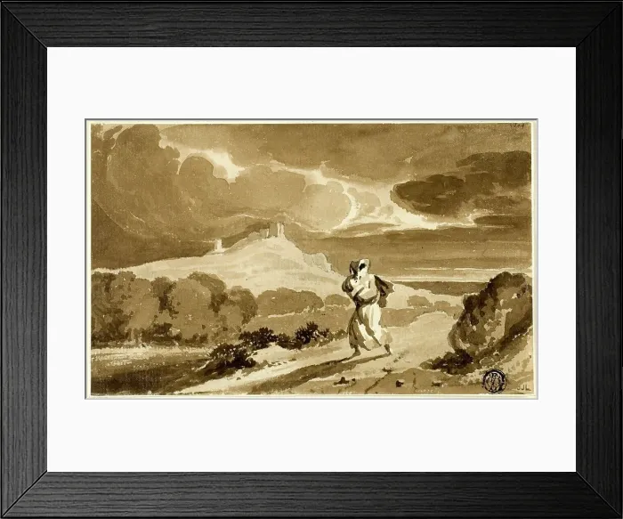 Framed Print : Woman with Baby Fleeing Across Moors, n.d. Creator: John Constable Framed Print : Woman with Baby Fleeing Across Moors, n.d. Creator: John Constable