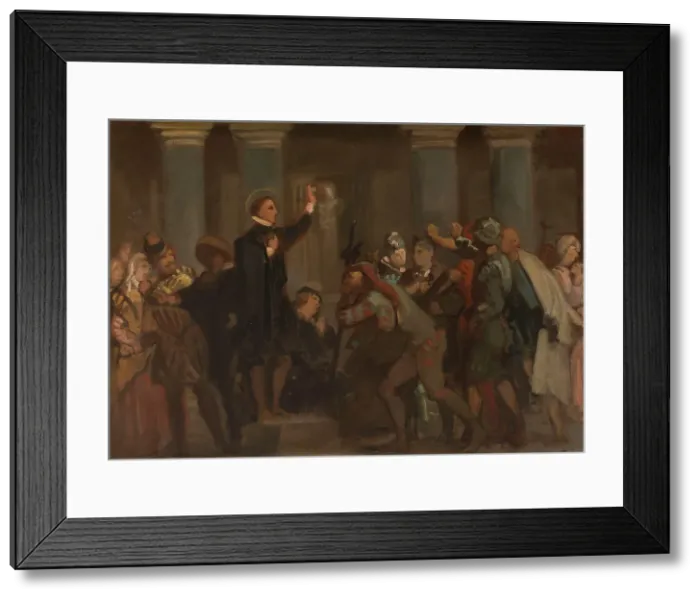 Framed Print : Sketch for the church of Saint-Séverin: the childhood of Saint Francis de Sales... c.1852. Creator: Victor-Louis Mottez Framed Print : Sketch for the church of Saint-Séverin: the childhood of Saint Francis de Sales... c.1852. Creator: Victor-Louis Mottez