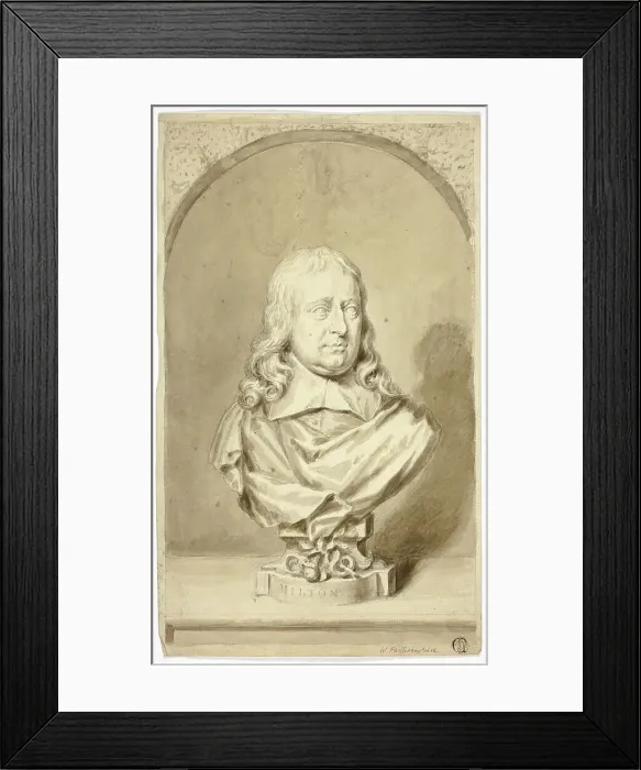 Framed Print : Bust of Milton, n.d Framed Print : Bust of Milton, n.d