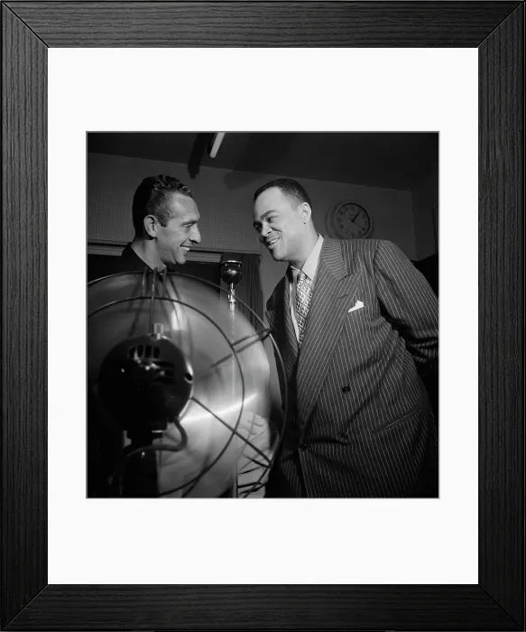 Framed Print : Portrait of Arnett Cobb and Symphony Sid, WHOM, New York, N.Y. 1946. Creator: William Paul Gottlieb