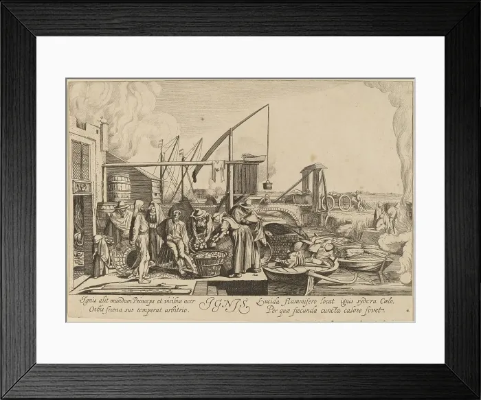 Framed Print : Fire. Creator: Jan van de Velde II Framed Print : Fire. Creator: Jan van de Velde II