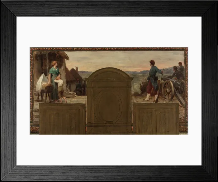 Framed Print : Esquisse pour la mairie de Saint-Maur-des-Fossés : Maternité et Patrie - La défense de la... 1883. Creator: Paul Albert Baudouin