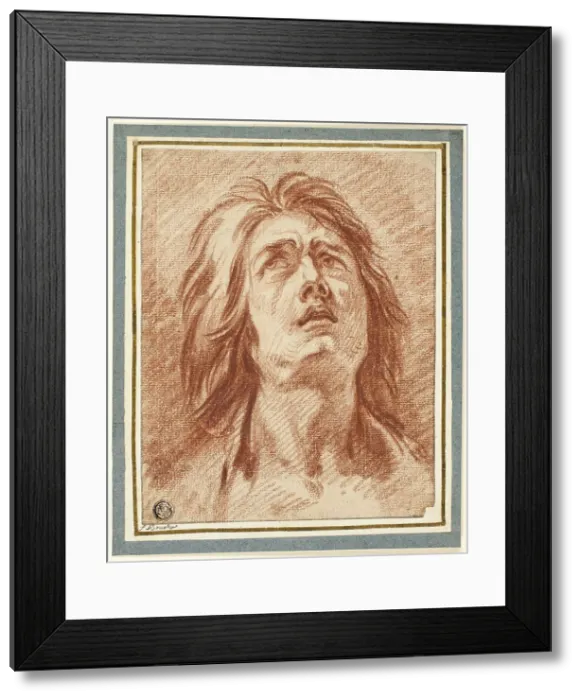 Framed Print : Distress: Head of a Woman Looking Upwards, n.d Framed Print : Distress: Head of a Woman Looking Upwards, n.d