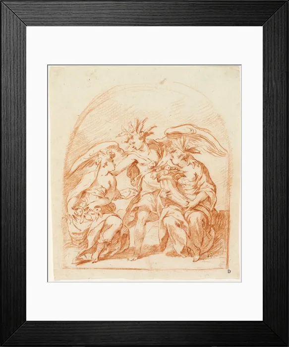Framed Print : Allegorical Figure of Summer Flanked by Pomona and Ceres, c. 1630