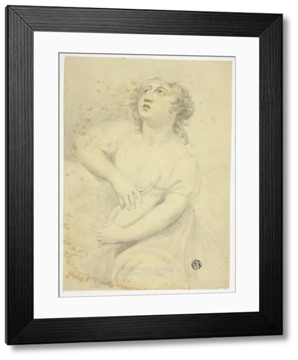Framed Print : Woman with Lyre, c. 1816. Creator: Samuel de Wilde Framed Print : Woman with Lyre, c. 1816. Creator: Samuel de Wilde