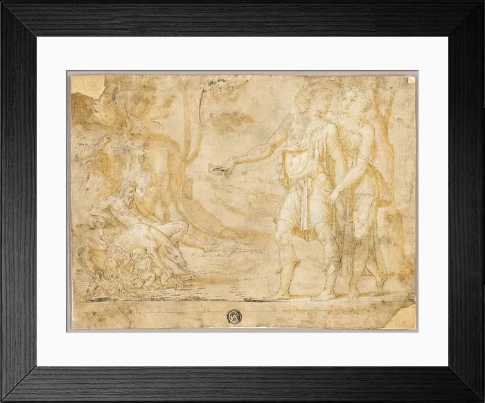 Framed Print : Faustulus and Merentia Discover Romulus and Remus, n.d Framed Print : Faustulus and Merentia Discover Romulus and Remus, n.d