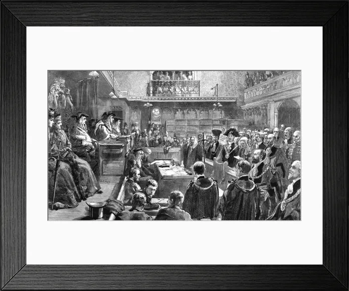 Framed Print : The Lord Mayor Taking the Oath in the Court of the Lord Chief Justice, 1890. Creator: Sydney Prior Hall Framed Print : The Lord Mayor Taking the Oath in the Court of the Lord Chief Justice, 1890. Creator: Sydney Prior Hall