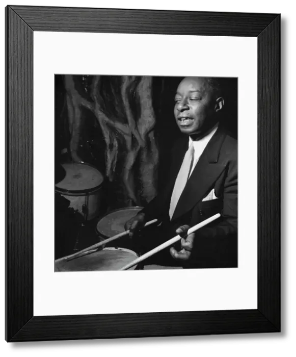 Framed Print : Portrait of Baby Dodds, Ole South, New York, N.Y. ca. Dec. 1946. Creator: William Paul Gottlieb Framed Print : Portrait of Baby Dodds, Ole South, New York, N.Y. ca. Dec. 1946. Creator: William Paul Gottlieb