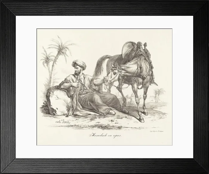 Framed Print : A Mameluck Resting. Creator: Carle Vernet Framed Print : A Mameluck Resting. Creator: Carle Vernet