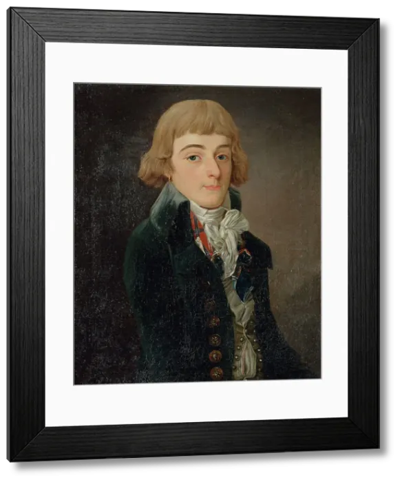 Framed Print : Portrait présumé de Louis-Antoine de Saint-Just (1767-1794), conventionnel, 1791. Creator: Francois Bonneville Framed Print : Portrait présumé de Louis-Antoine de Saint-Just (1767-1794), conventionnel, 1791. Creator: Francois Bonneville