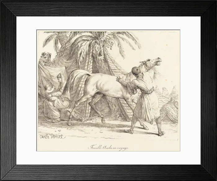 Framed Print : Famille Arabe en voyage, c. 1818. Travelling Arab family. Creator: Carle Vernet Framed Print : Famille Arabe en voyage, c. 1818. Travelling Arab family. Creator: Carle Vernet