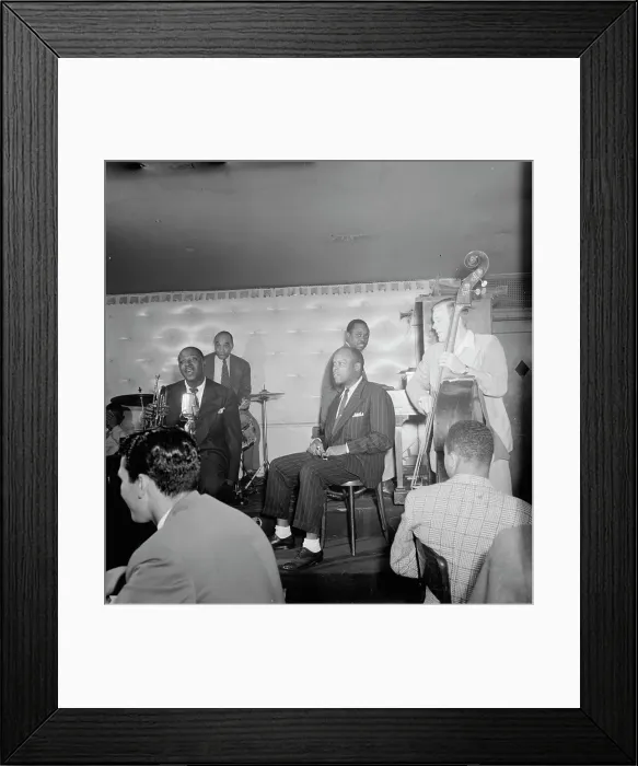 Framed Print : Portrait of Sidney De Paris, Freddie Moore, Eddie (Emmanuel) Barefield...N.Y. ca. July 1947. Creator: William Paul Gottlieb Framed Print : Portrait of Sidney De Paris, Freddie Moore, Eddie (Emmanuel) Barefield...N.Y. ca. July 1947. Creator: William Paul Gottlieb