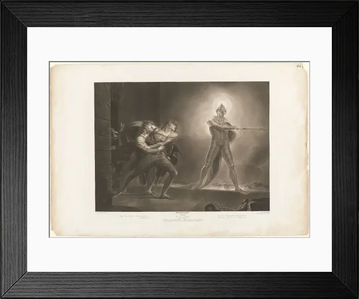 Framed Print : Hamlet, Horatio, Marcellus and the Ghost, 1796. Creator: Robert Thew Framed Print : Hamlet, Horatio, Marcellus and the Ghost, 1796. Creator: Robert Thew