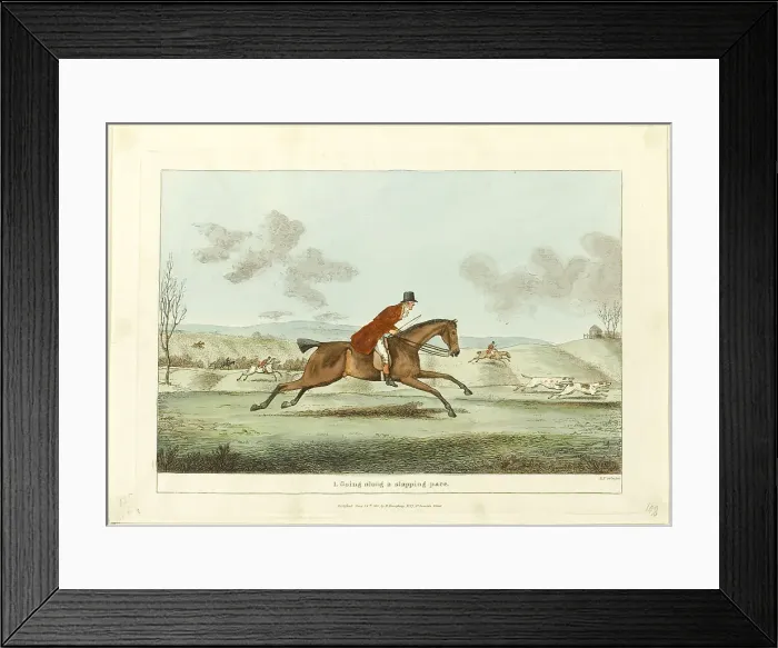Framed Print : Going Along a Slapping Pace, plate one from Indispensable Accomplishments, published June 24, 1811. Creator: Robert Frankland Framed Print : Going Along a Slapping Pace, plate one from Indispensable Accomplishments, published June 24, 1811. Creator: Robert Frankland