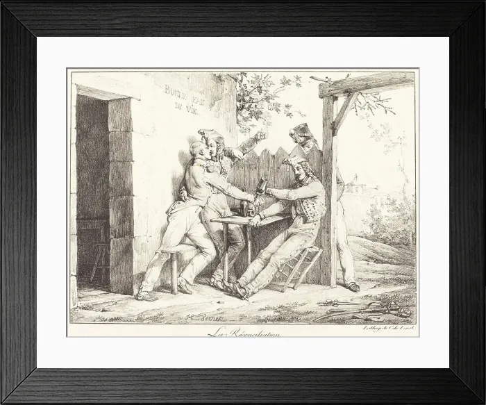 Framed Print : La Reconciliation. Creator: Emile Jean-Horace Vernet Framed Print : La Reconciliation. Creator: Emile Jean-Horace Vernet