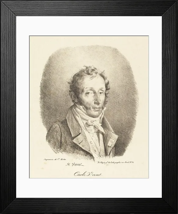 Framed Print : Bust of Carle Vernet, 1817. Creator: Emile Jean-Horace Vernet Framed Print : Bust of Carle Vernet, 1817. Creator: Emile Jean-Horace Vernet