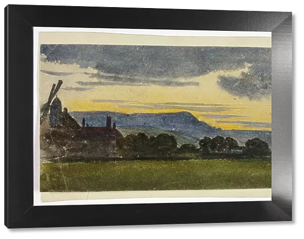 Hilly Landscape at Sunset, c. 1830. Creator: Unknown
