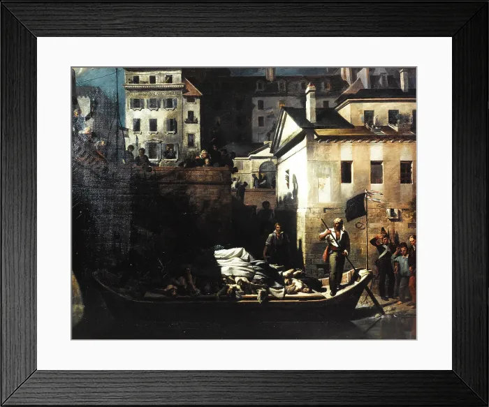 Framed Print : Transport de nuit, au Gros-Caillou, des cadavres non reconnus à la morgue, après les journ... 1834. Creator: Louis Alexandre Peron Framed Print : Transport de nuit, au Gros-Caillou, des cadavres non reconnus à la morgue, après les journ... 1834. Creator: Louis Alexandre Peron