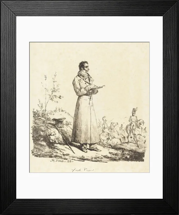 Framed Print : Carle Vernet, Full-Length, 1818. Creator: Emile Jean-Horace Vernet Framed Print : Carle Vernet, Full-Length, 1818. Creator: Emile Jean-Horace Vernet