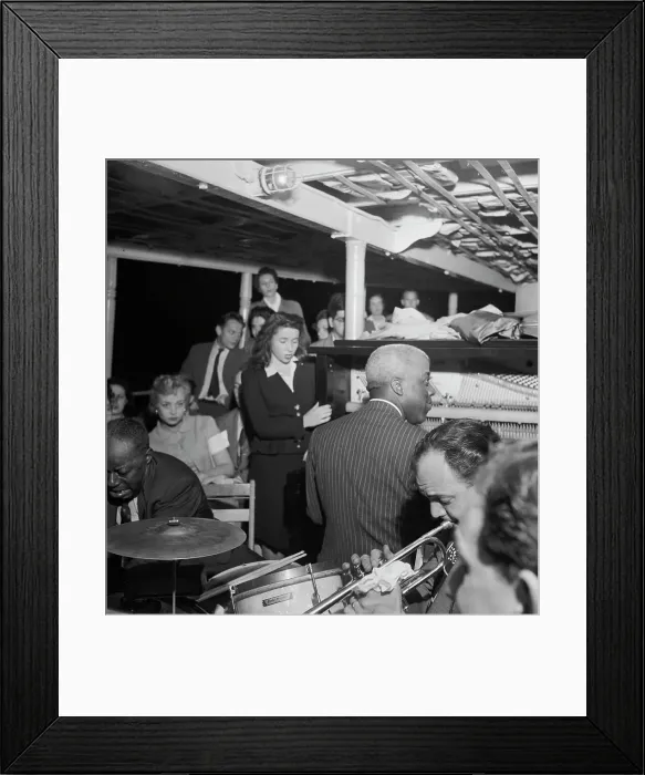 Framed Print : Portrait of Baby Dodds and Marty Marsala, Riverboat on the Hudson, N.Y. ca. July 1947. Creator: William Paul Gottlieb Framed Print : Portrait of Baby Dodds and Marty Marsala, Riverboat on the Hudson, N.Y. ca. July 1947. Creator: William Paul Gottlieb