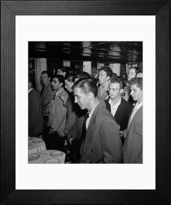 Framed Print : Downbeat, New York, N.Y. ca. 1948. Creator: William Paul Gottlieb Framed Print : Downbeat, New York, N.Y. ca. 1948. Creator: William Paul Gottlieb
