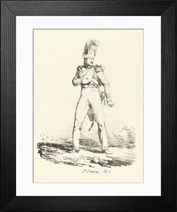 Framed Print : Grenadier, 1817. Creator: Emile Jean-Horace Vernet Framed Print : Grenadier, 1817. Creator: Emile Jean-Horace Vernet