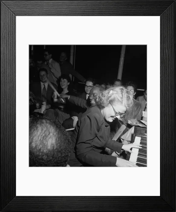 Framed Print : Portrait of Baby Dodds and Bunty Pendelton, Riverboat on the Hudson, N.Y. ca. July 1947. Creator: William Paul Gottlieb Framed Print : Portrait of Baby Dodds and Bunty Pendelton, Riverboat on the Hudson, N.Y. ca. July 1947. Creator: William Paul Gottlieb