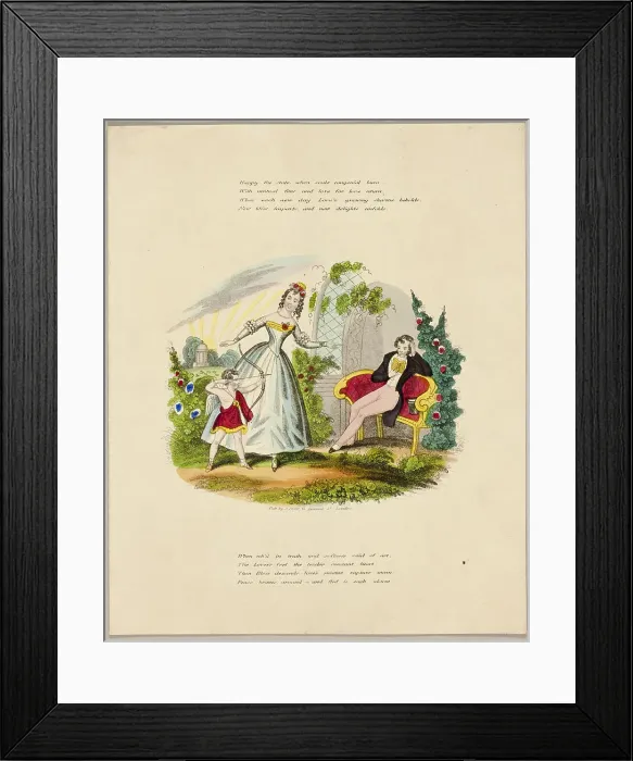 Framed Print : Happy the State (valentine), c. 1842. Creator: Unknown Framed Print : Happy the State (valentine), c. 1842. Creator: Unknown