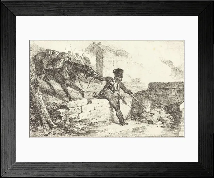 Framed Print : Artilleryman Lighting a Mine. Creator: Emile Jean-Horace Vernet Framed Print : Artilleryman Lighting a Mine. Creator: Emile Jean-Horace Vernet