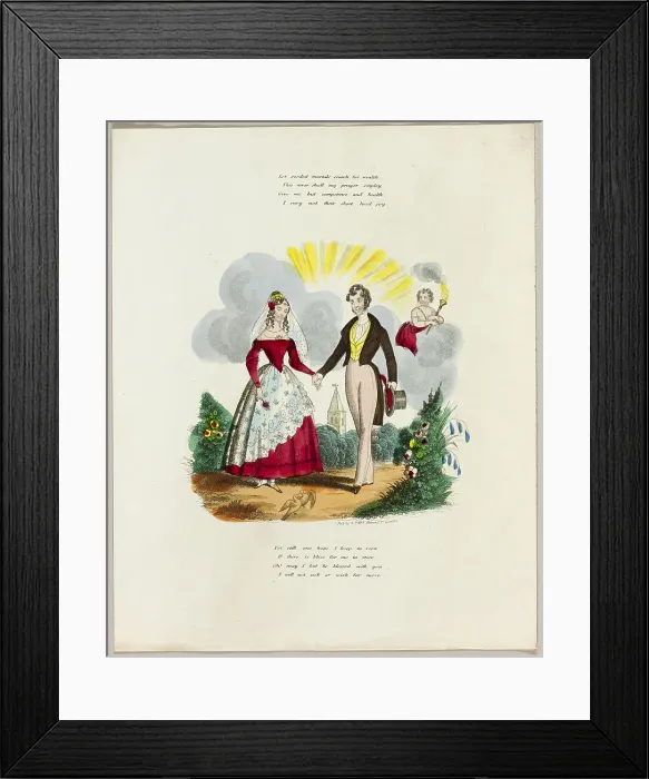 Framed Print : Let Sordid Mortals Search for Wealth (valentine), c. 1842. Creator: Unknown Framed Print : Let Sordid Mortals Search for Wealth (valentine), c. 1842. Creator: Unknown