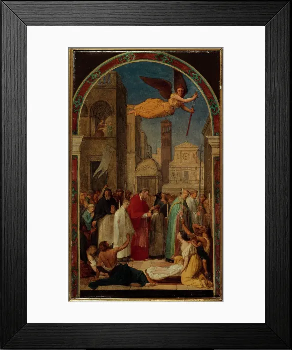 Framed Print : Procession de saint Charles Borromée pendant la peste de Milan. Esquisse pour la peinture... 1861. Creator: Pierre-Auguste Pichon Framed Print : Procession de saint Charles Borromée pendant la peste de Milan. Esquisse pour la peinture... 1861. Creator: Pierre-Auguste Pichon