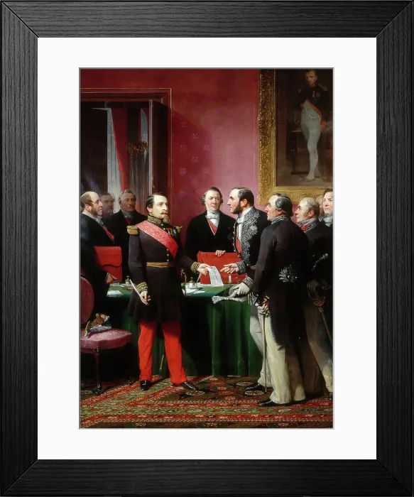 Framed Print : Napoléon III remettant au baron Haussmann le décret d'annexion des communes...(16 février 1859), 1865 Creator: Adolphe Yvon Framed Print : Napoléon III remettant au baron Haussmann le décret d'annexion des communes...(16 février 1859), 1865 Creator: Adolphe Yvon