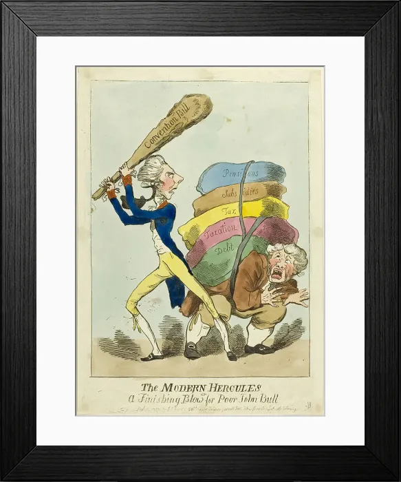 Framed Print : A Modern Hercules, published November 17, 1795. Creator: Unknown Framed Print : A Modern Hercules, published November 17, 1795. Creator: Unknown