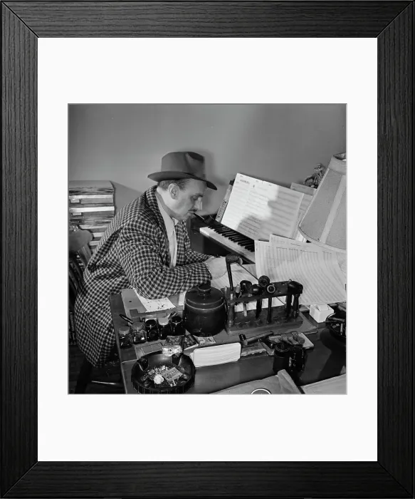 Framed Print : Portrait of Brick Fleagle, home of Brick Fleagle, New York, N.Y. 1946. Creator: William Paul Gottlieb Framed Print : Portrait of Brick Fleagle, home of Brick Fleagle, New York, N.Y. 1946. Creator: William Paul Gottlieb
