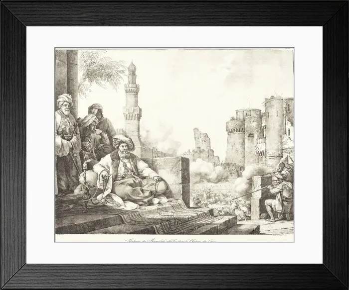 Framed Print : Massacre des Mameluks Rebelles dans le Château de Caire, 1818. Creator: Emile Jean-Horace Vernet Framed Print : Massacre des Mameluks Rebelles dans le Château de Caire, 1818. Creator: Emile Jean-Horace Vernet
