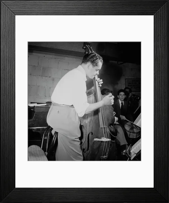 Framed Print : Portrait of Eddie Safranski and Shelly Manne, New York, N.Y.(?), ca. Jan. 1947. Creator: William Paul Gottlieb Framed Print : Portrait of Eddie Safranski and Shelly Manne, New York, N.Y.(?), ca. Jan. 1947. Creator: William Paul Gottlieb