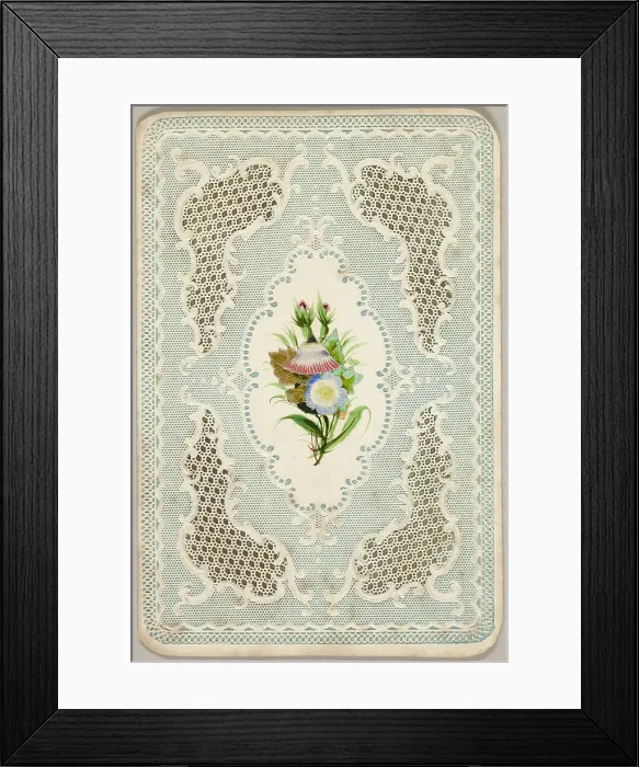 Framed Print : Untitled Valentine (Flowers), 1840 / 50. Creator: Unknown Framed Print : Untitled Valentine (Flowers), 1840 / 50. Creator: Unknown