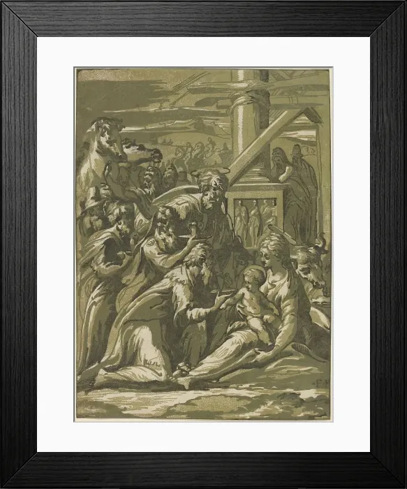 Framed Print : The Adoration of the Magi. Creator: Giuseppe Nicola Rossigliani Framed Print : The Adoration of the Magi. Creator: Giuseppe Nicola Rossigliani