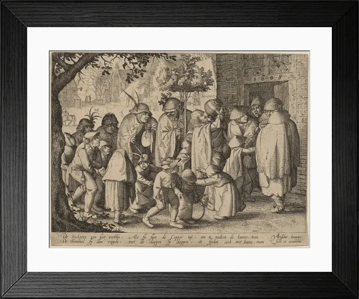 Framed Print : Procession of Feasting Lepers, 1608. Creator: Claes Jansz Visscher Framed Print : Procession of Feasting Lepers, 1608. Creator: Claes Jansz Visscher
