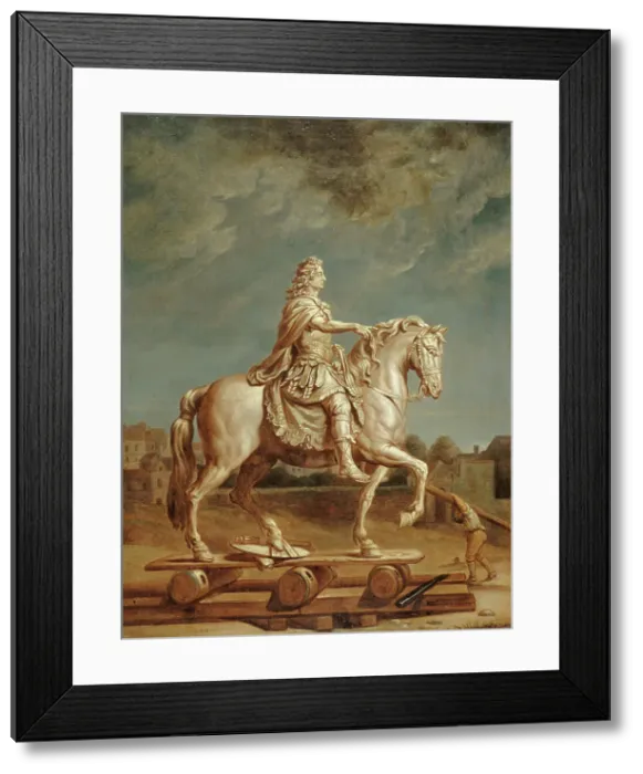 Framed Print : Transport sur la place Louis-le-Grand (actuelle place Vendôme) de la statue de Louis... before 1697 Creator: Rene-Antoine Houasse Framed Print : Transport sur la place Louis-le-Grand (actuelle place Vendôme) de la statue de Louis... before 1697 Creator: Rene-Antoine Houasse