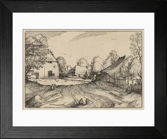 Framed Print : The Swann's Inn, published 1612. Creator: Claes Jansz Visscher Framed Print : The Swann's Inn, published 1612. Creator: Claes Jansz Visscher