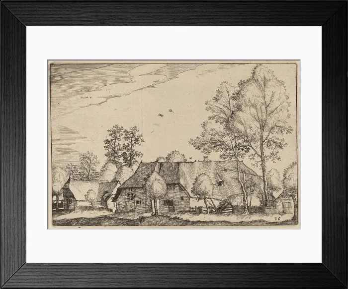 Framed Print : Large Farm, published 1612. Creator: Claes Jansz Visscher Framed Print : Large Farm, published 1612. Creator: Claes Jansz Visscher