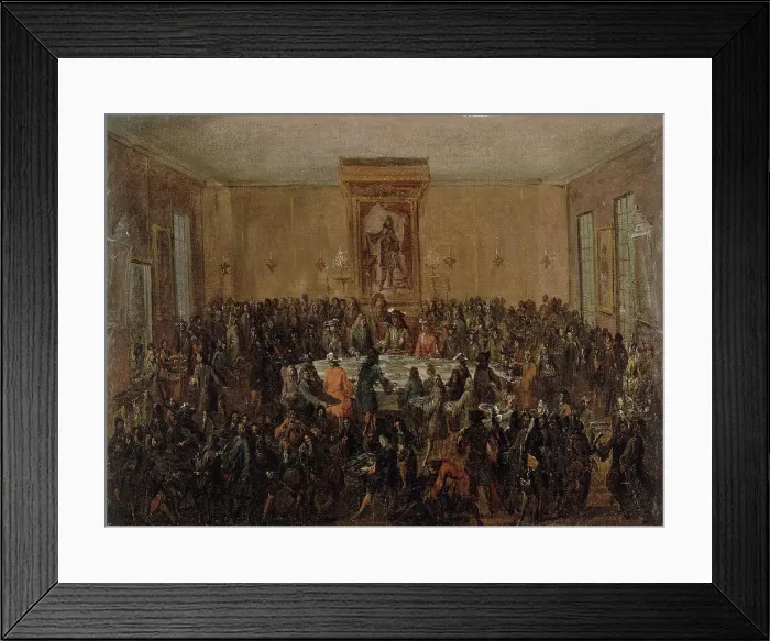Framed Print : Meal offered to Louis XIV by the Parisian municipality, at Hôtel de Ville, on January 30, 1687. Creator: Unknown Framed Print : Meal offered to Louis XIV by the Parisian municipality, at Hôtel de Ville, on January 30, 1687. Creator: Unknown