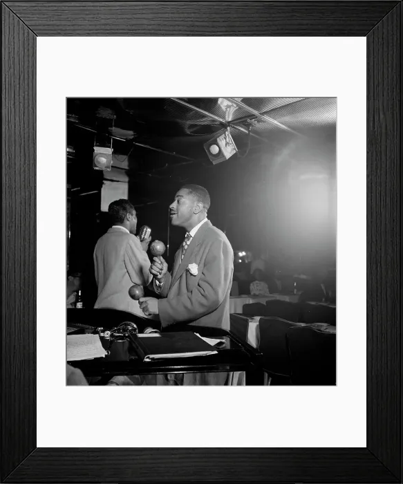 Framed Print : Portrait of Dizzy Gillespie, Downbeat, New York, N.Y. ca. Aug. 1947. Creator: William Paul Gottlieb Framed Print : Portrait of Dizzy Gillespie, Downbeat, New York, N.Y. ca. Aug. 1947. Creator: William Paul Gottlieb